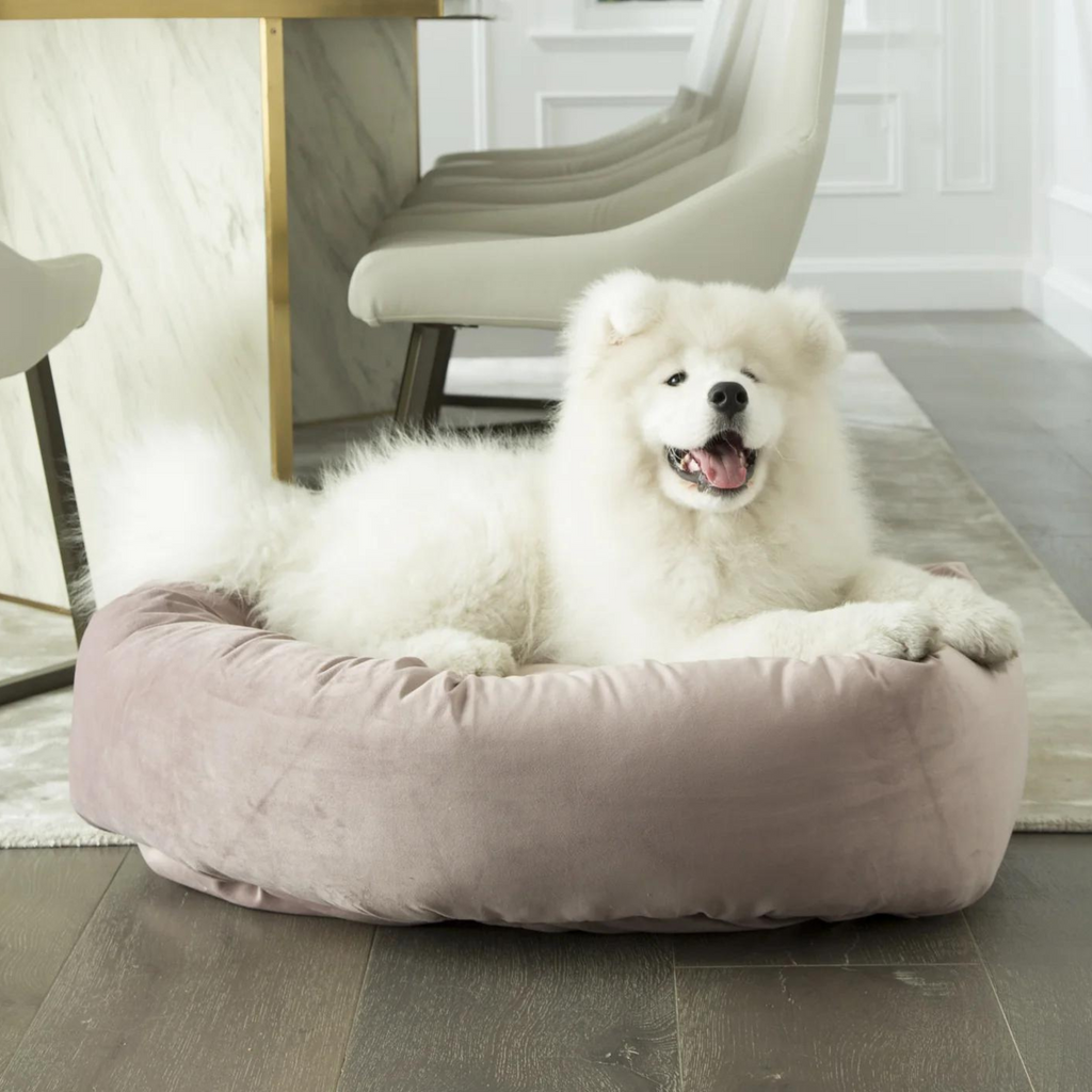 Donut Dog Bed in Vintage Velour (Direct-Ship)<br>(Made in the USA) HOME JAX & BONES   