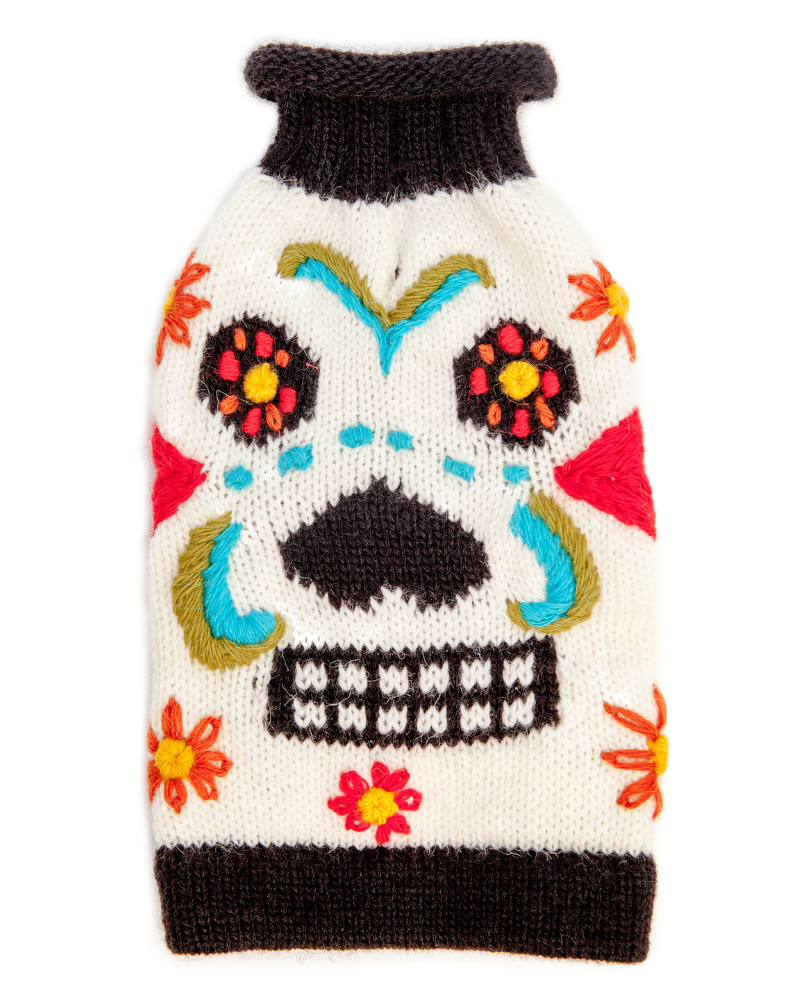 Day of the Dead Handknit Dog Sweater Wear PERUVIAN KNITS   