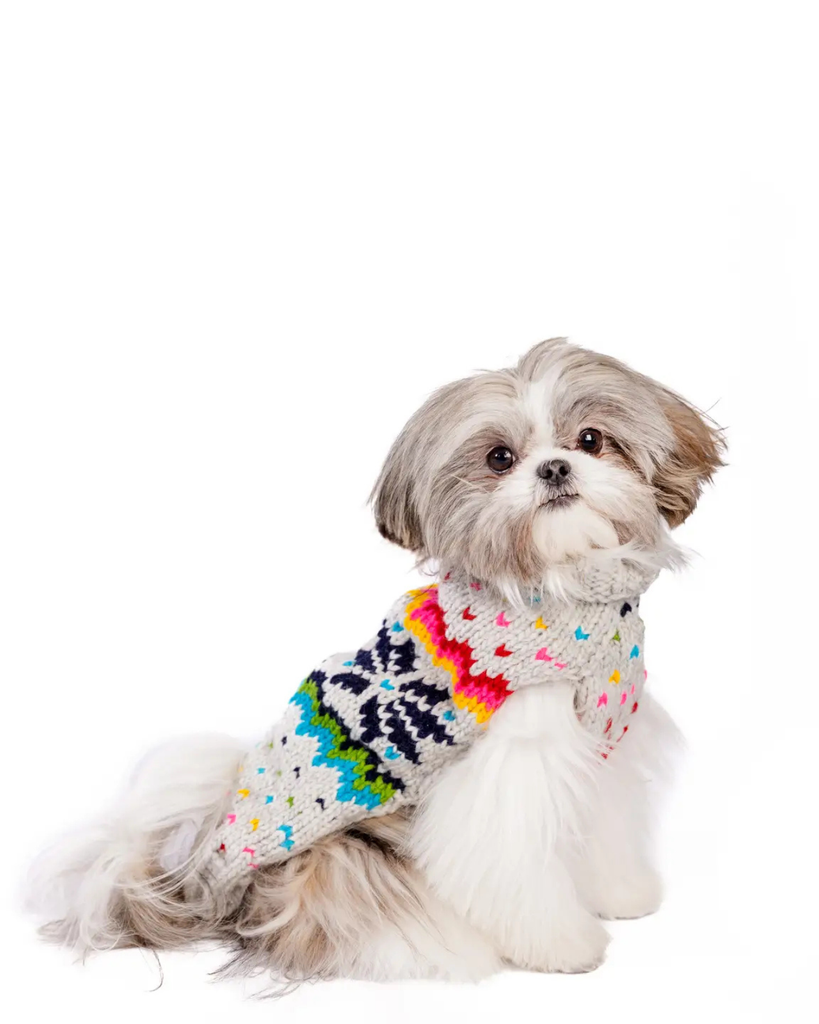 Rainbow Snowflake Wool Dog Sweater Wear CHILLY DOG