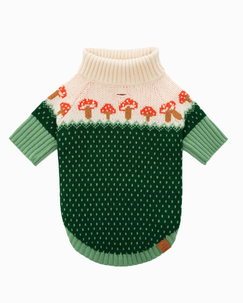 Mushroom Toadstool Knit Dog Sweater Wear THE FOGGY DOG