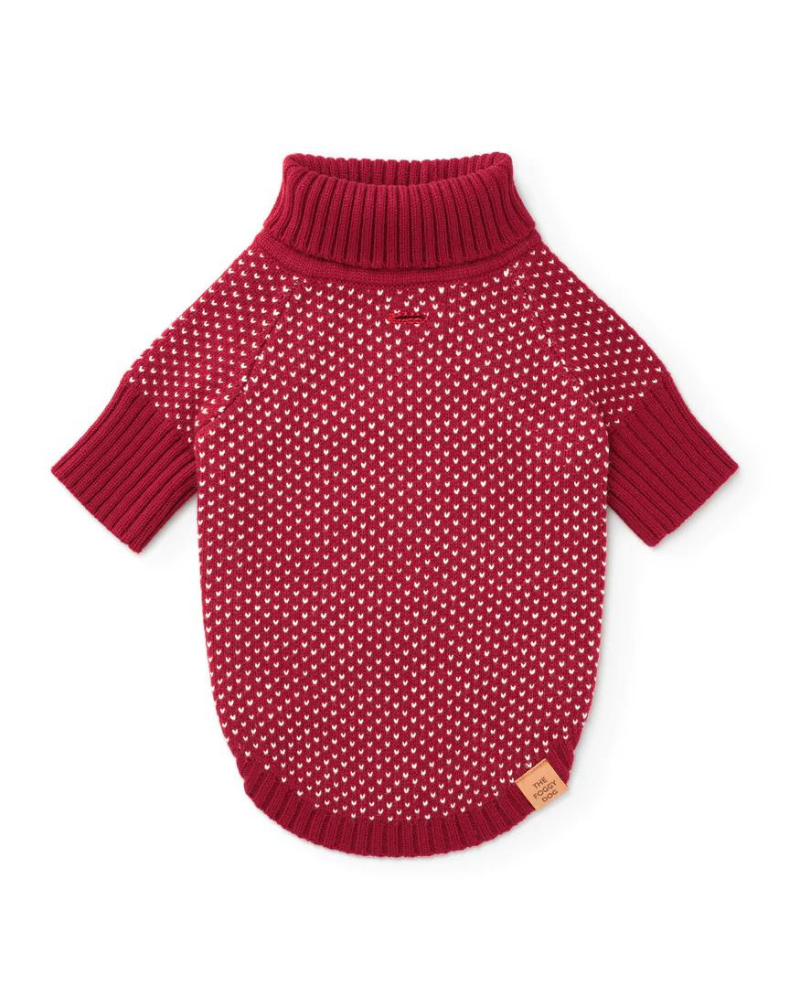 Heart Stitch Turtleneck Dog Sweater Wear THE FOGGY DOG   