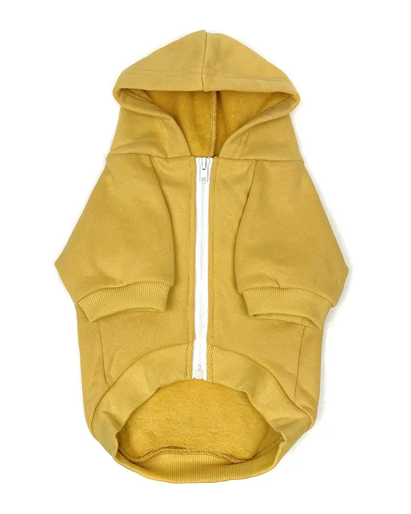 Zip Up Dog Hoodie in Mustard Yellow Wear MILLTOWN BRAND