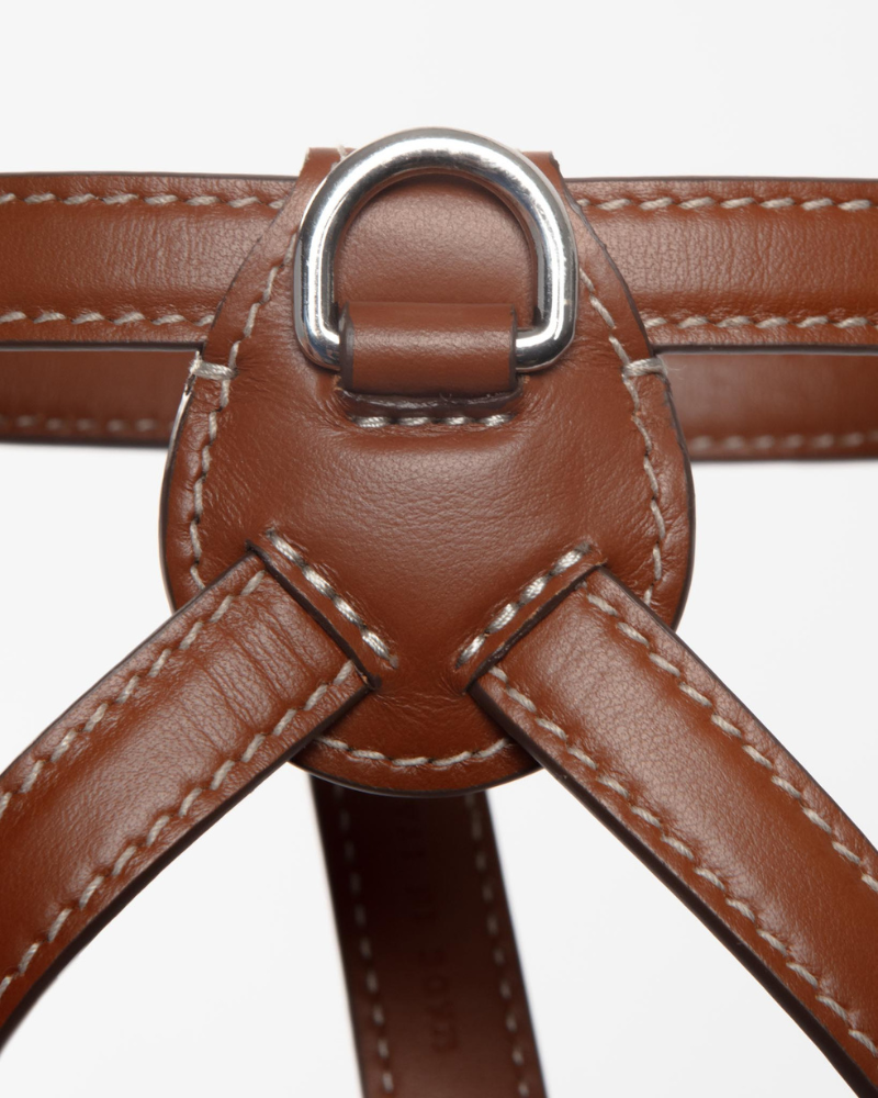 Nuvola Leather Dog Harness in Tobacco Brown (Made in Italy) Walk CARLOTTA PALERMO