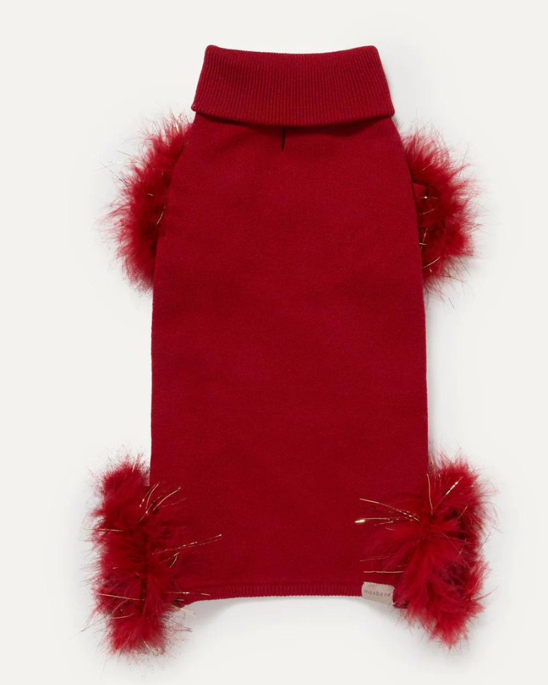 Holiday Glitz Feather Dog Onesie (FINAL SALE) Wear MAXBONE   