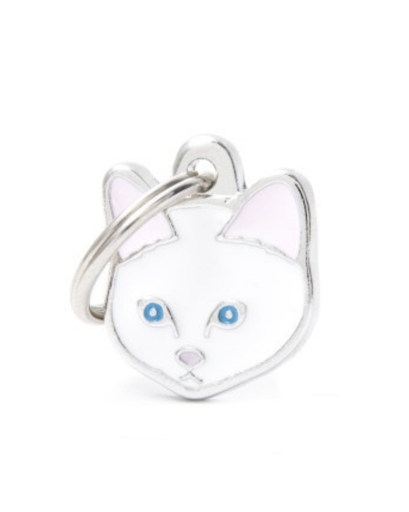 White Cat Custom Pet ID Tag Wear MY FAMILY   