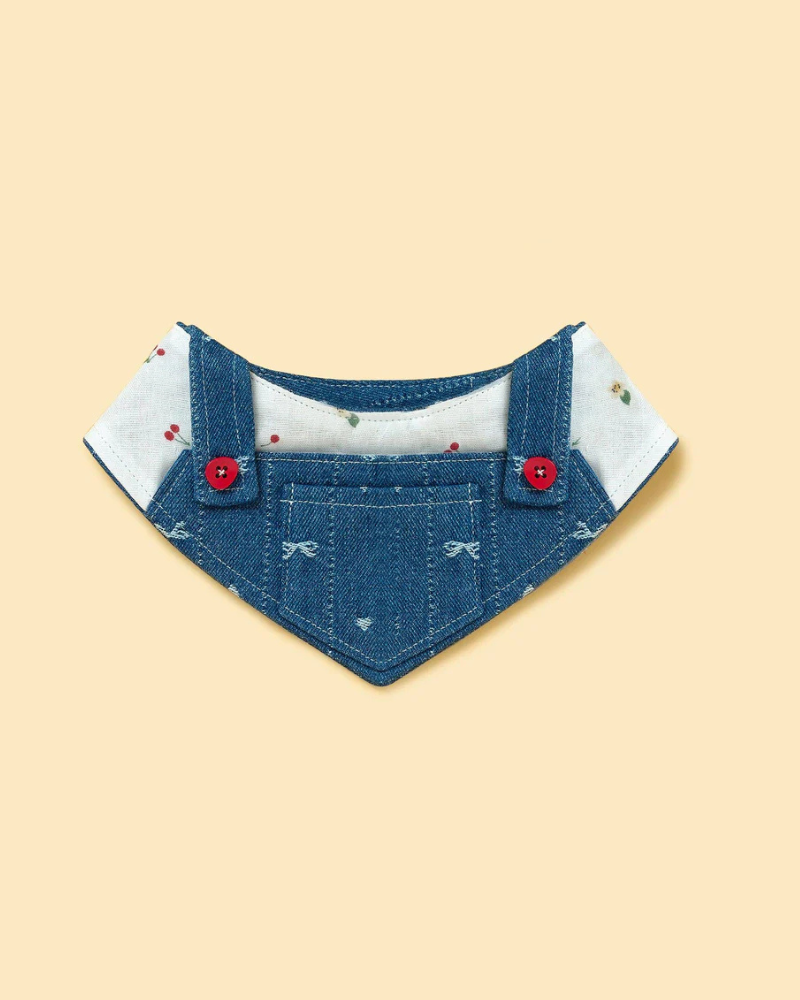 Reversible Denim Overalls Dog Bandana Wear BARKBARK BABY