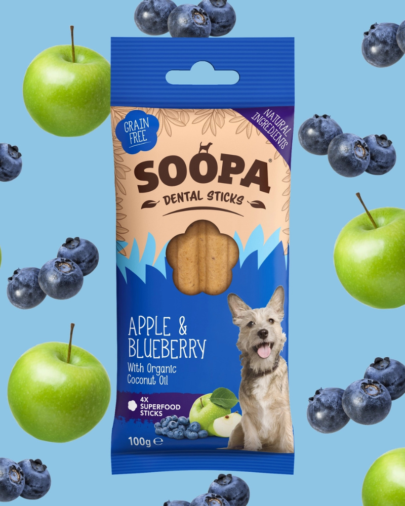 Apple & Blueberry Dental Dog Sticks EAT SOOPA