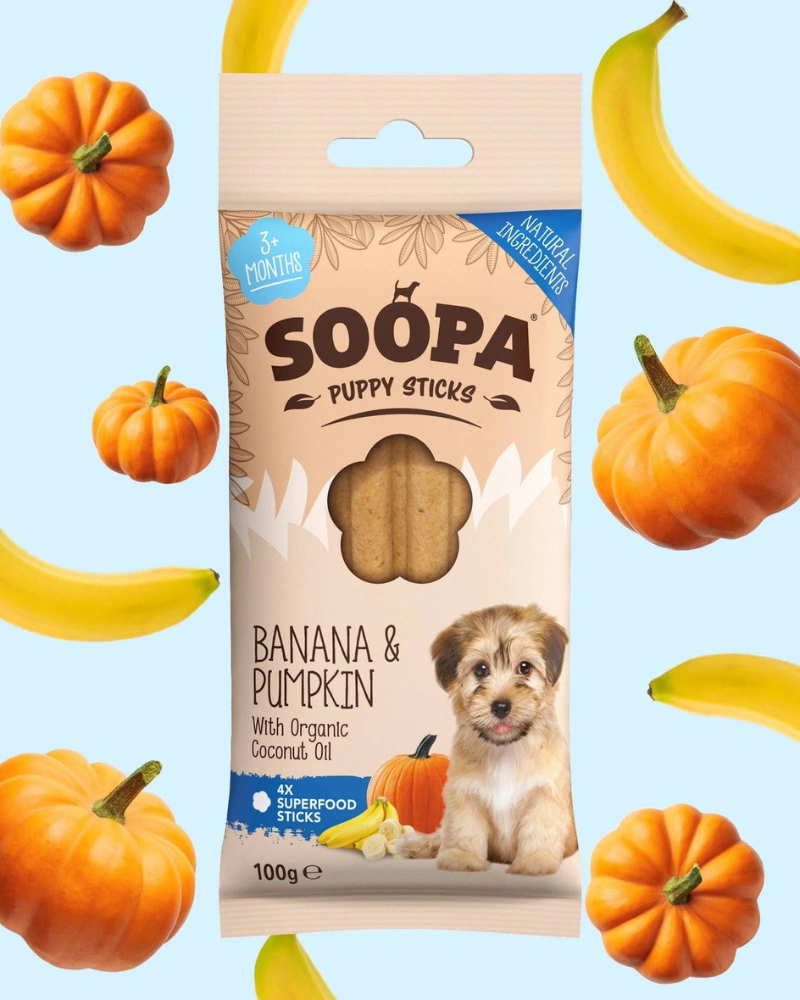 Banana & Pumpkin Dental Dog Sticks (For Puppies) EAT SOOPA