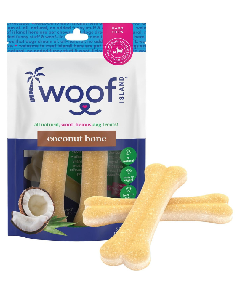 All Natural Coconut Dog Bone Treat (2-Pack) Eat WOOF ISLAND   