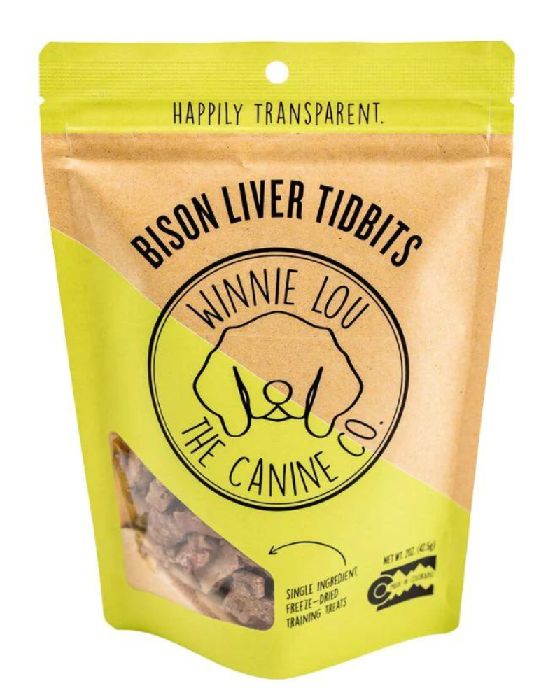 Bison Liver Tidbits Freeze-Dried Dog Treats Eat WINNIE LOU   