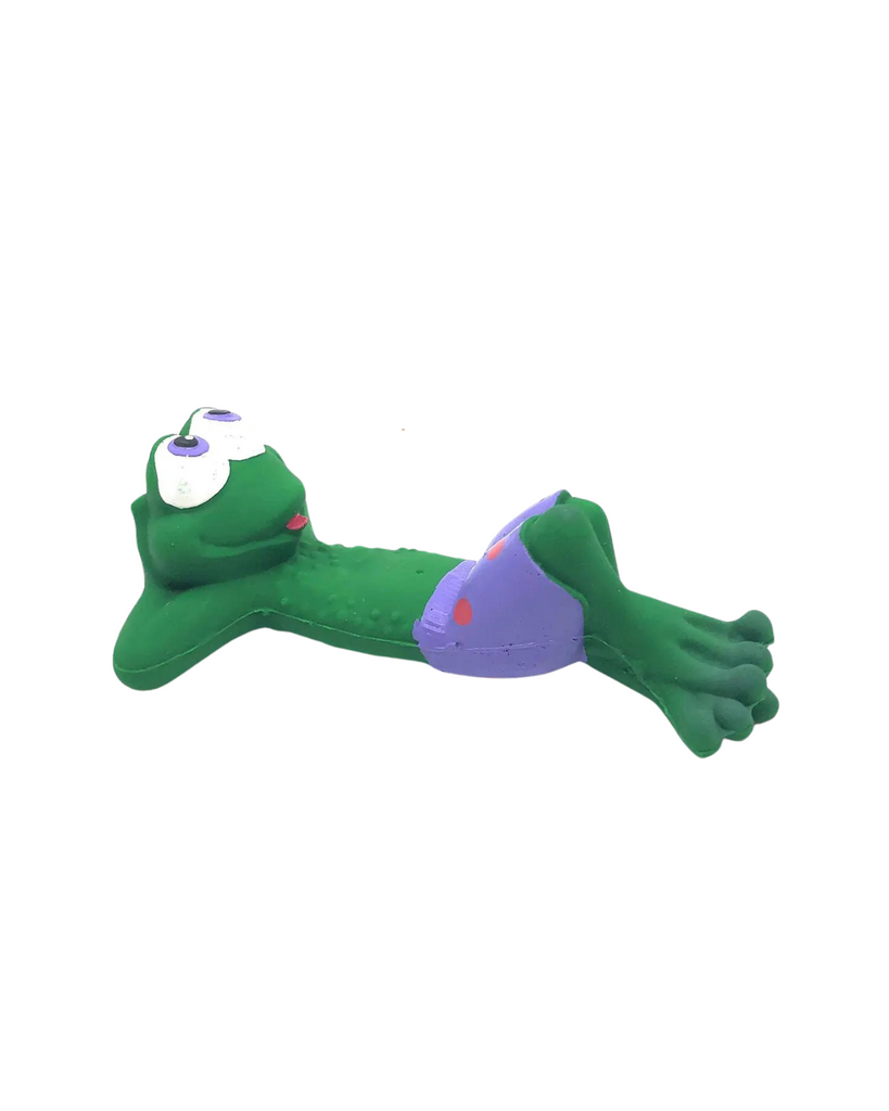 Beach Frog Squeaky Rubber Dog Toy Play LANCO TOYS   