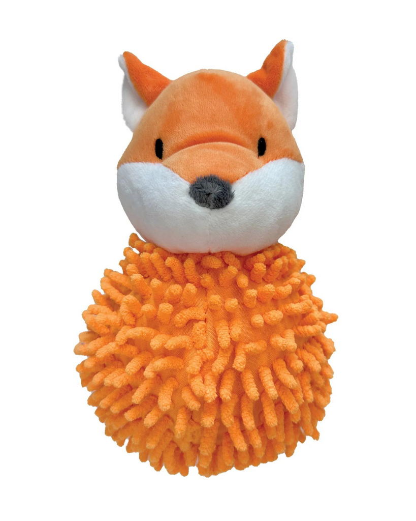 Fox Squeaky Spiker 2-in-1 Dog Toy Play FOU FOU BRANDS   