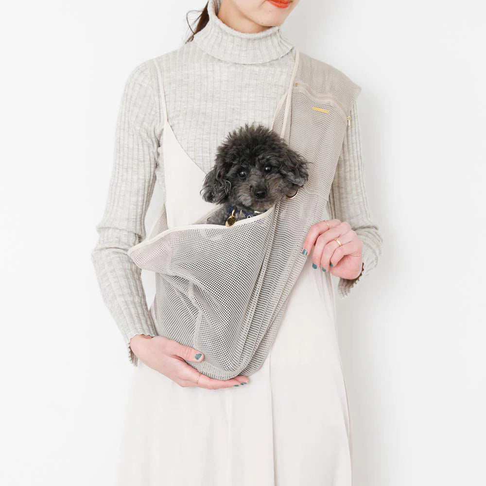 Mesh Dog Sling in Beige or Black Carry MONCHERI   