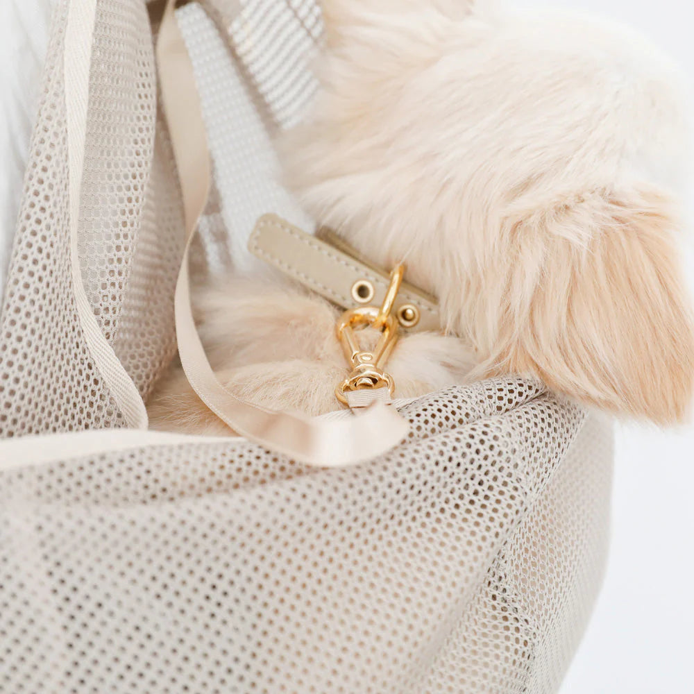 Mesh Dog Sling in Beige or Black Carry MONCHERI   