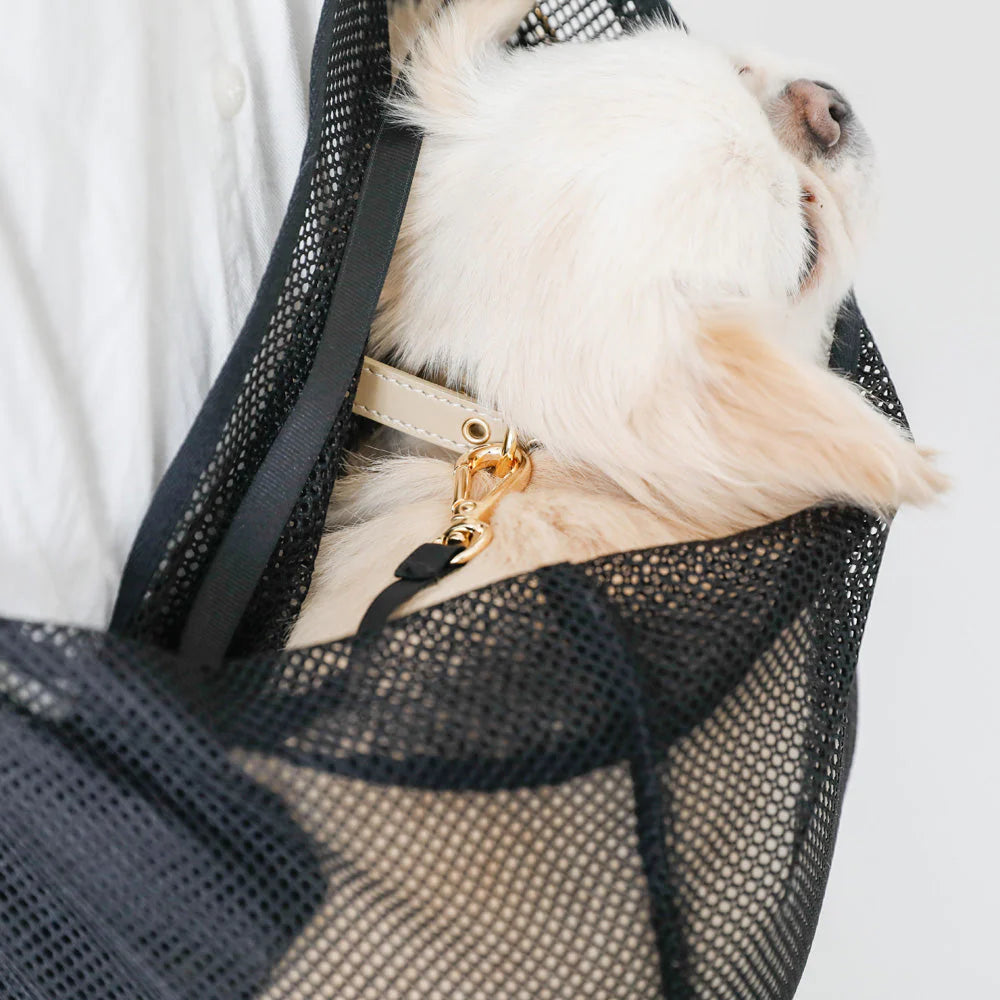 Mesh Dog Sling in Beige or Black Carry MONCHERI   