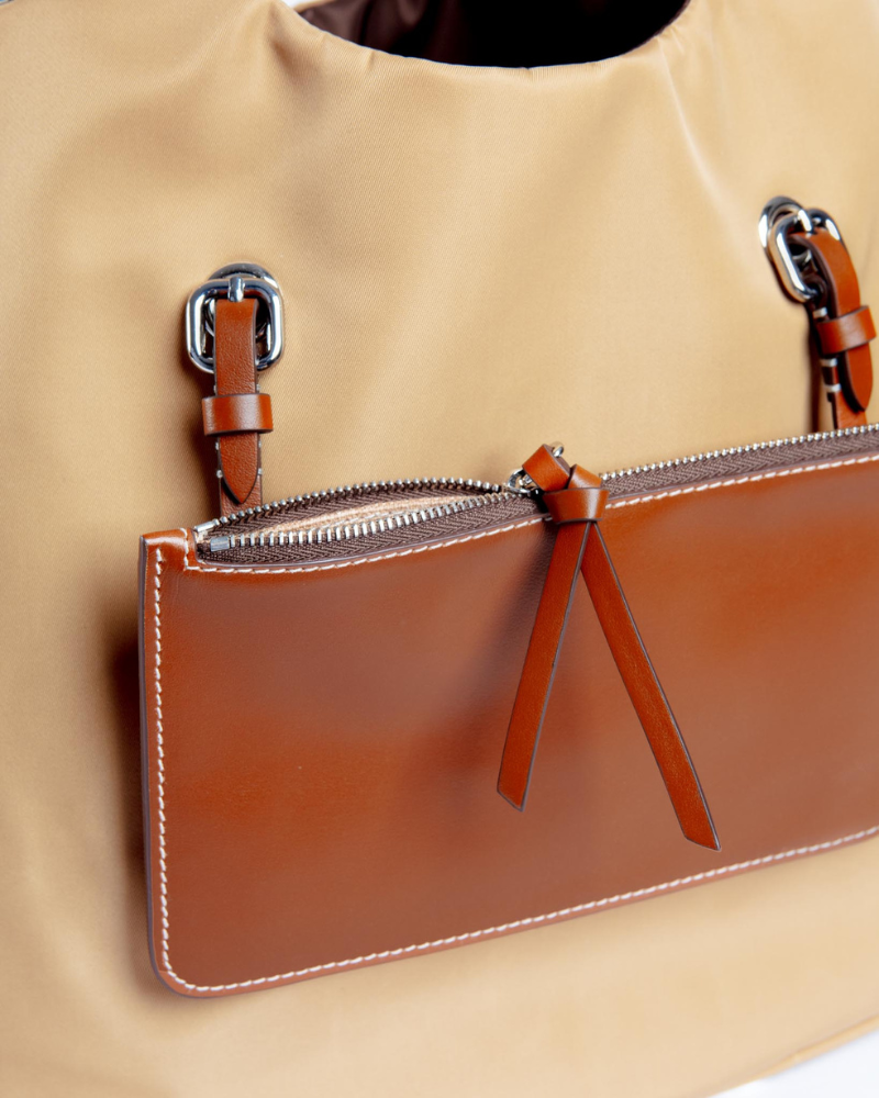 Tulip Reversible Nylon Dog Bag in Havana + Chocolate (Made in Italy) Carry CARLOTTA PALERMO
