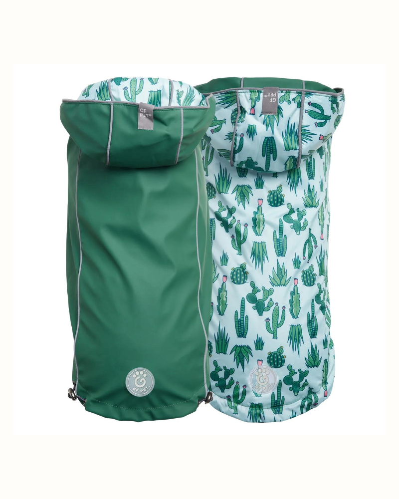 Reversible Waterproof Dog Raincoat in Green Wear GF PET   