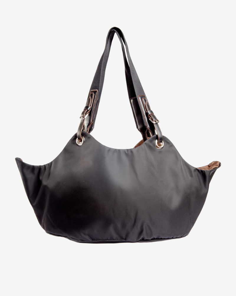 Tulip Reversible Nylon Dog Bag in Black + Chocolate (Made in Italy) Carry CARLOTTA PALERMO