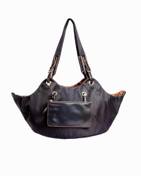 CARLOTTA PALERMO | Tulip Reversible Nylon Dog Bag in Black +