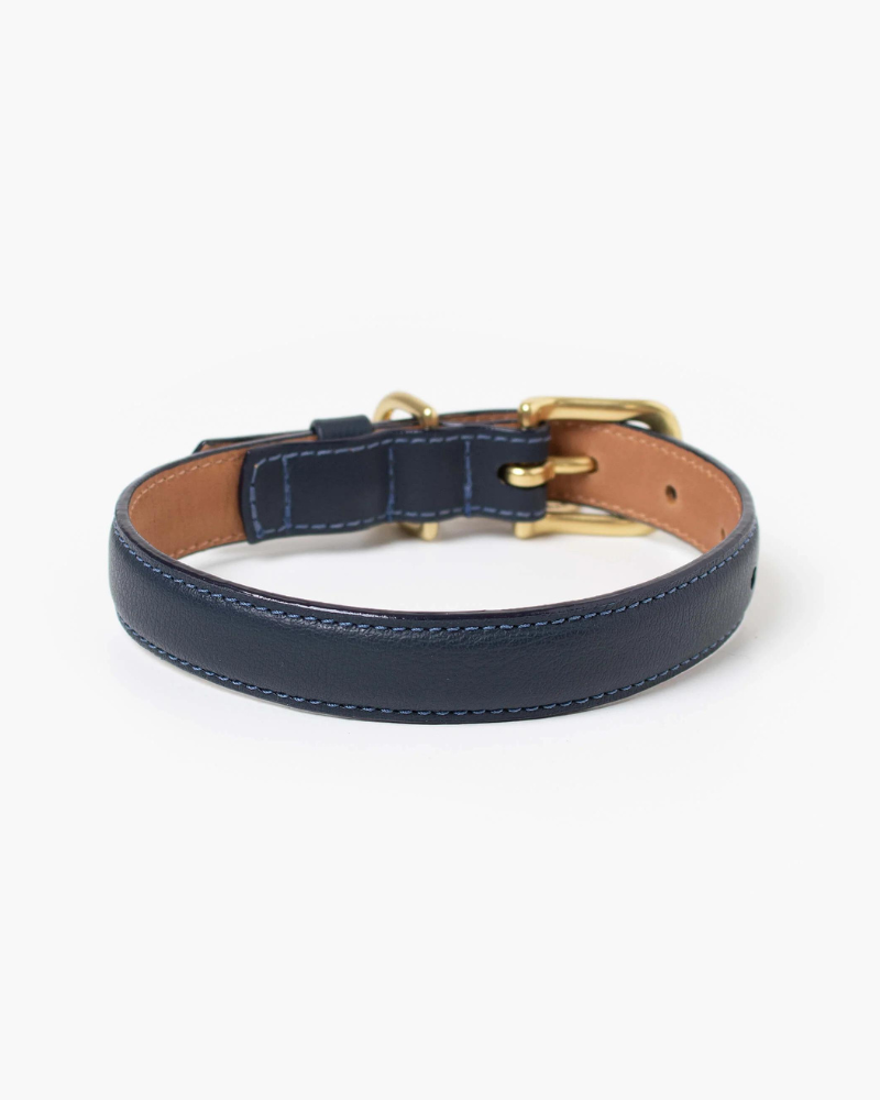 Midnight Leather Dog Collar (Made in Guatemala) WALK RAMONA FOR YOU   