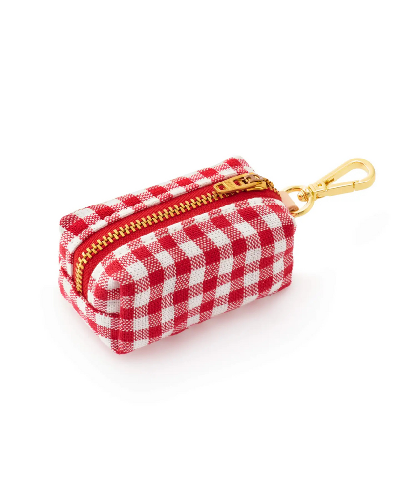 Red Gingham Dog Poop Bag Dispenser WALK THE FOGGY DOG