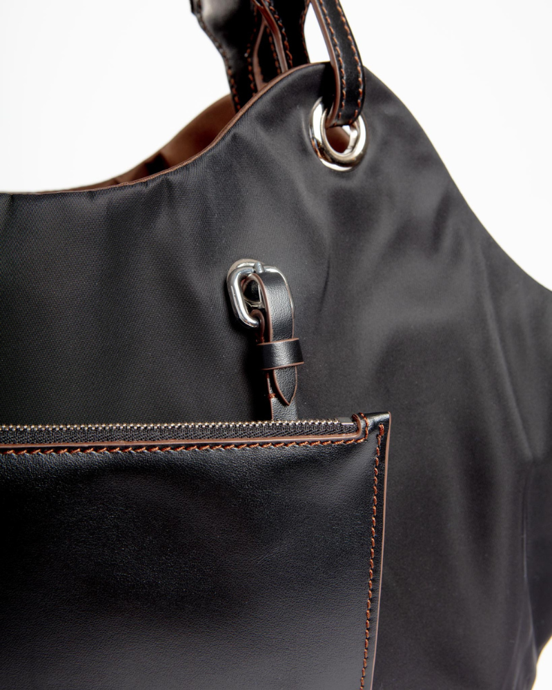 Tulip Reversible Nylon Dog Bag in Black + Chocolate (Made in Italy) Carry CARLOTTA PALERMO