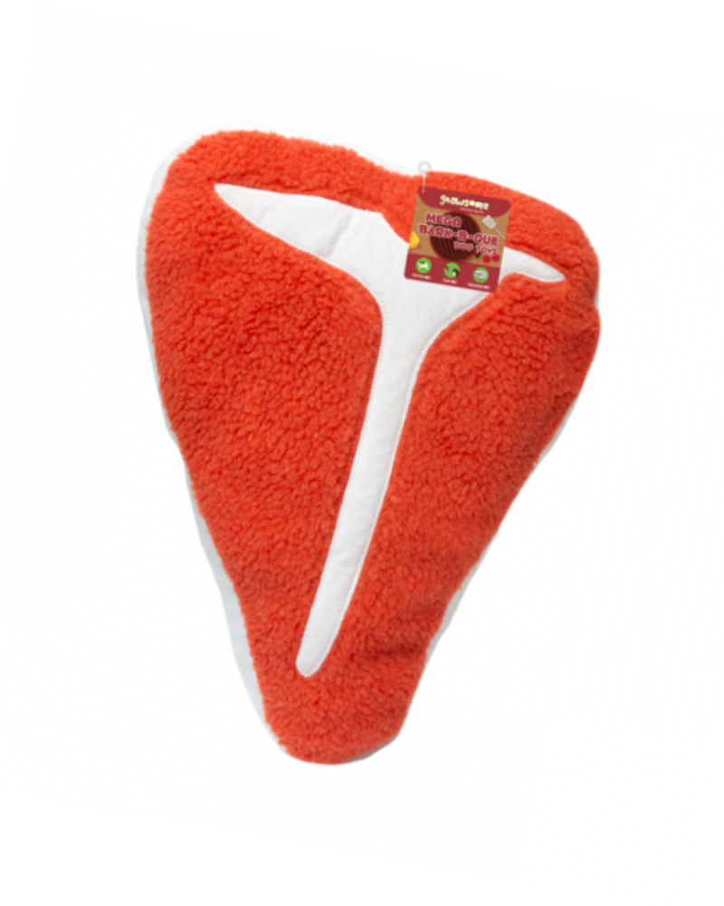 Mega BBQ Super Steak Plush Squeaky Dog Toy (20" in Length) Play ROYAL PETS   
