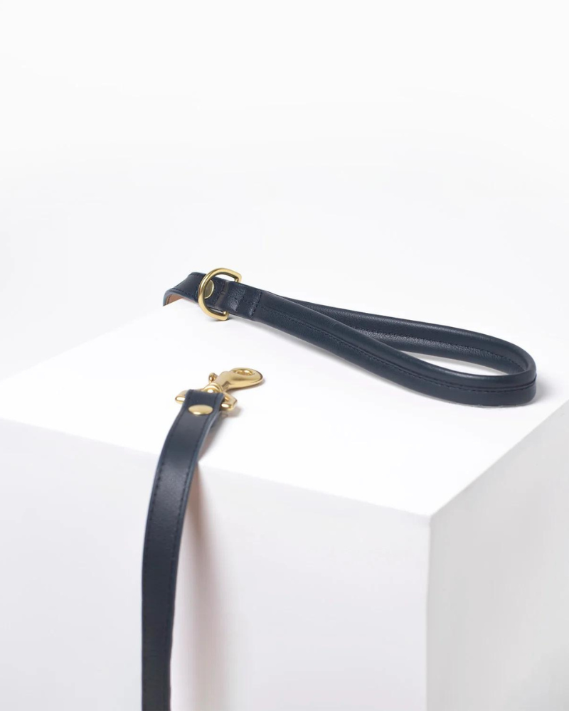 Midnight Leather Dog Leash (Made in Guatemala) WALK RAMONA FOR YOU   