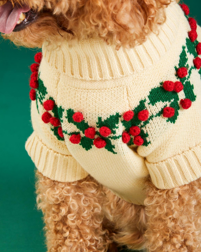 Holly Bobble Dog Sweater Wear THE FOGGY DOG   