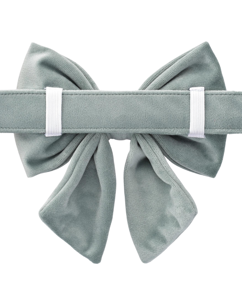 Sage Velvet Lady Dog Bow (Made in the USA) Wear THE FOGGY DOG   