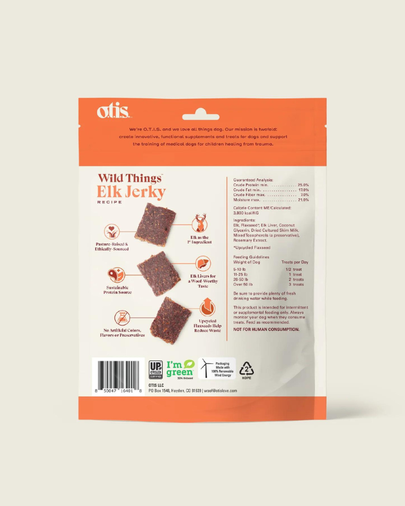 Wild Things Elk Jerky Dog Treat Eat O.T.I.S.   