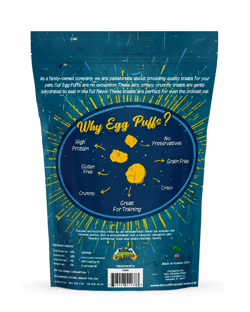 Egg Puffs Dog Treat (Original Flavor) (Made in the USA) EAT WILD MEADOW