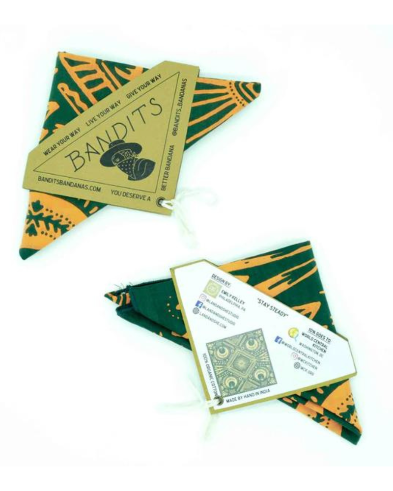 Stay Steady Organic Cotton Bandana Wear BANDITS BANDANA   