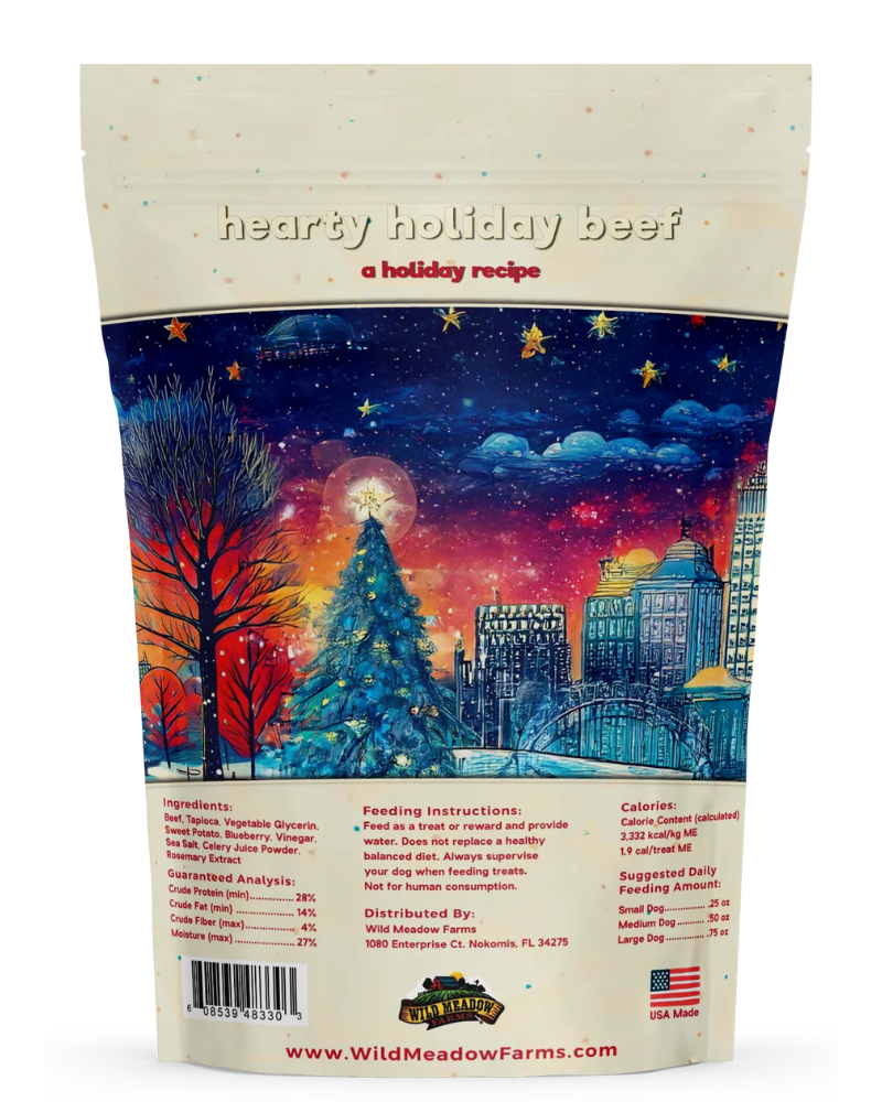 Hearty Holiday Beef Christmas Trainers Dog Treats EAT WILD MEADOW