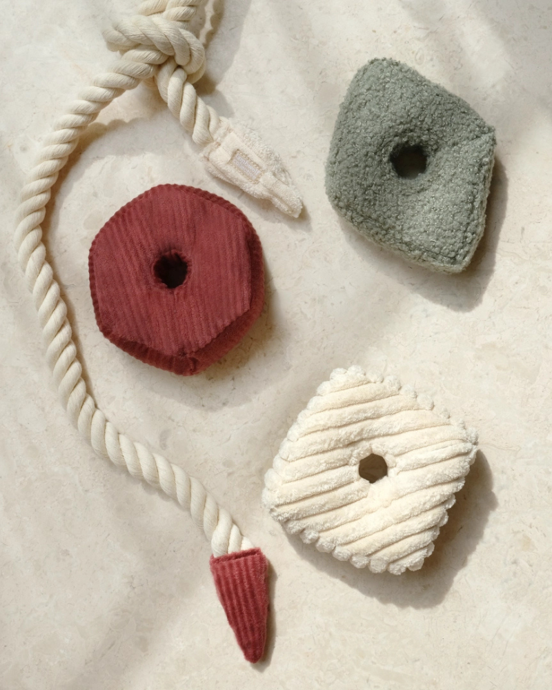 Christmas Blocs Interactive Tug Dog Toy Play LAMBWOLF COLLECTIVE