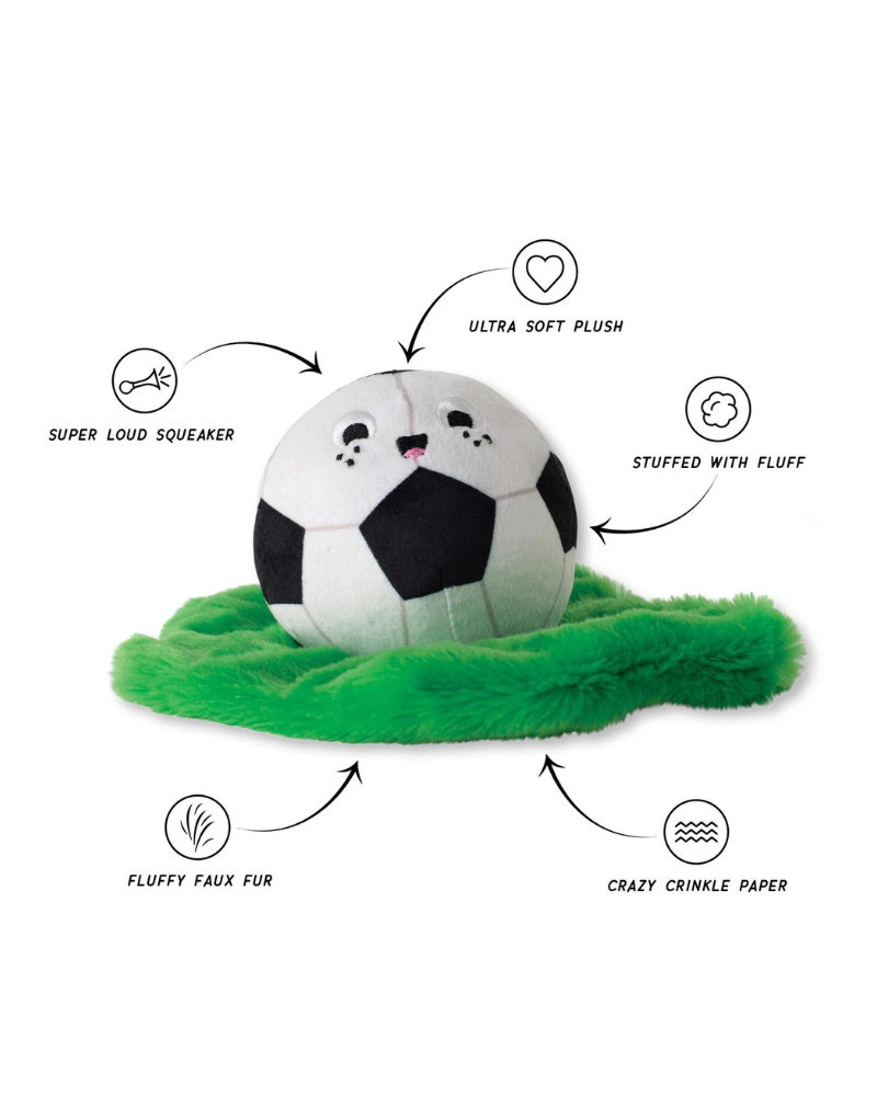 Just Kick it Plush Squeaky Dog Toy (FINAL SALE) Play WAGSDALE   