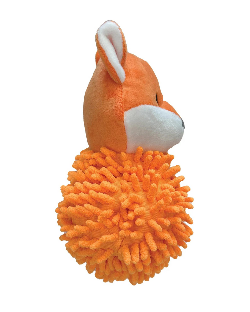 Fox Squeaky Spiker 2-in-1 Dog Toy Play FOU FOU BRANDS   