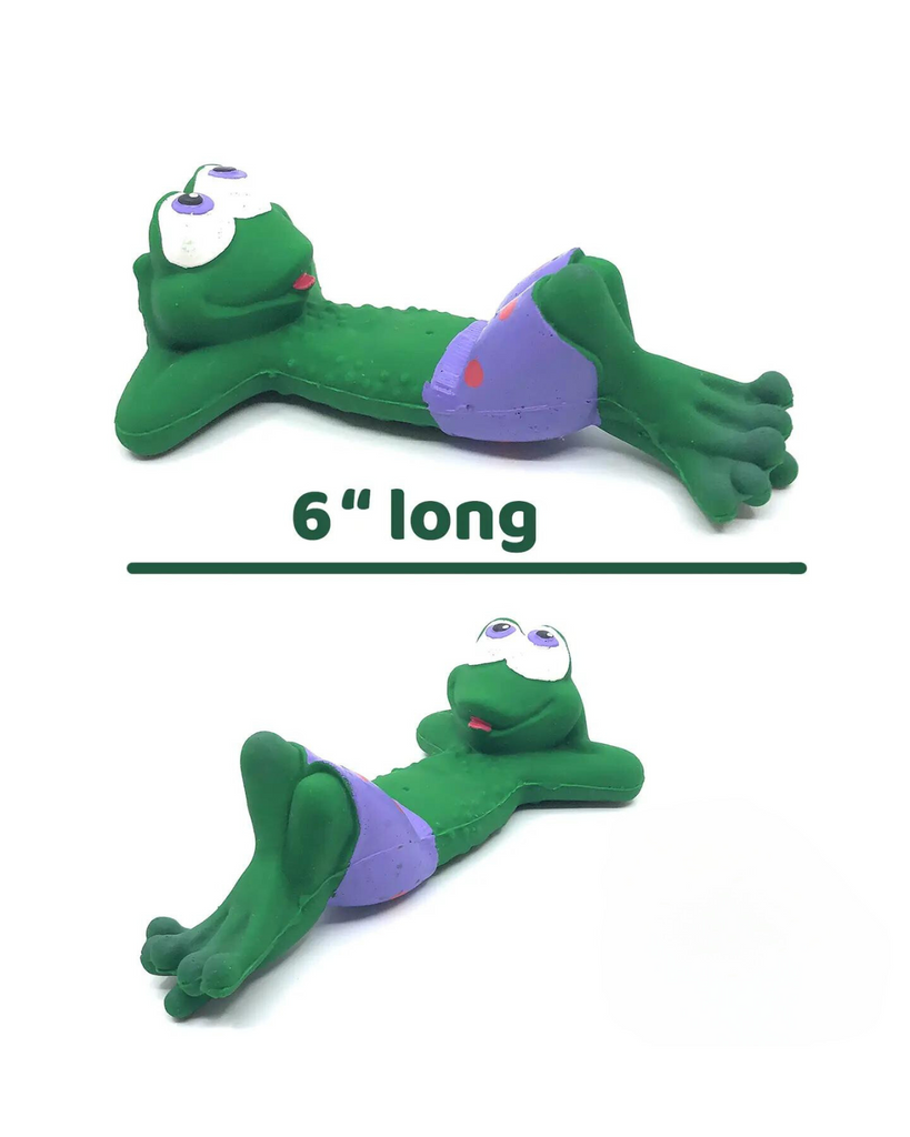 Beach Frog Squeaky Rubber Dog Toy Play LANCO TOYS   
