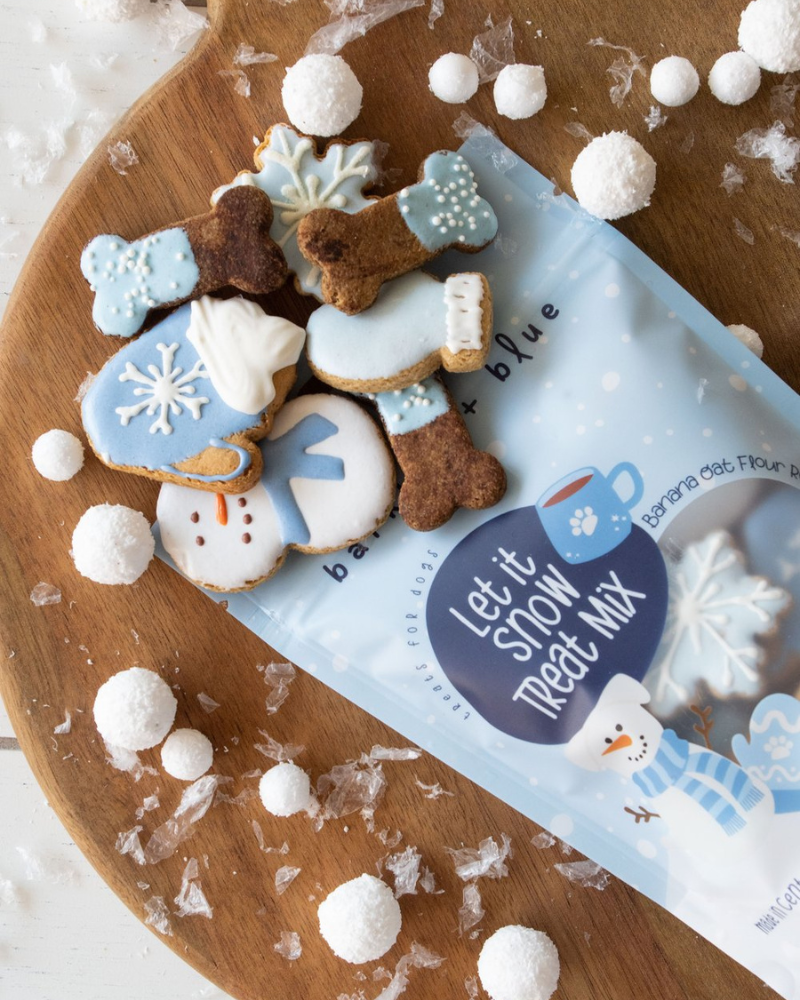 Let It Snow Dog Treats (Banana Oat Flour Recipe) Eat BARKLEY & BLUE   