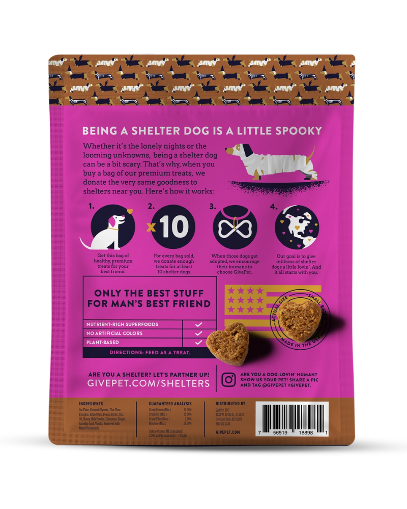 Howl-O-Ween Pumpkin & PB Soft Dog Treats (Made in the USA) Eat GIVEPET   