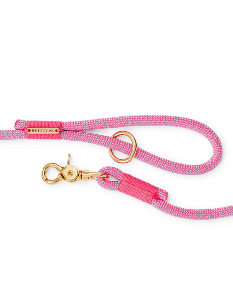 Climbing Rope Leash in Watermelon Pink (Made in the USA) WALK THE FOGGY DOG   