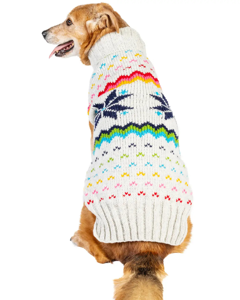 Rainbow Snowflake Wool Dog Sweater Wear CHILLY DOG