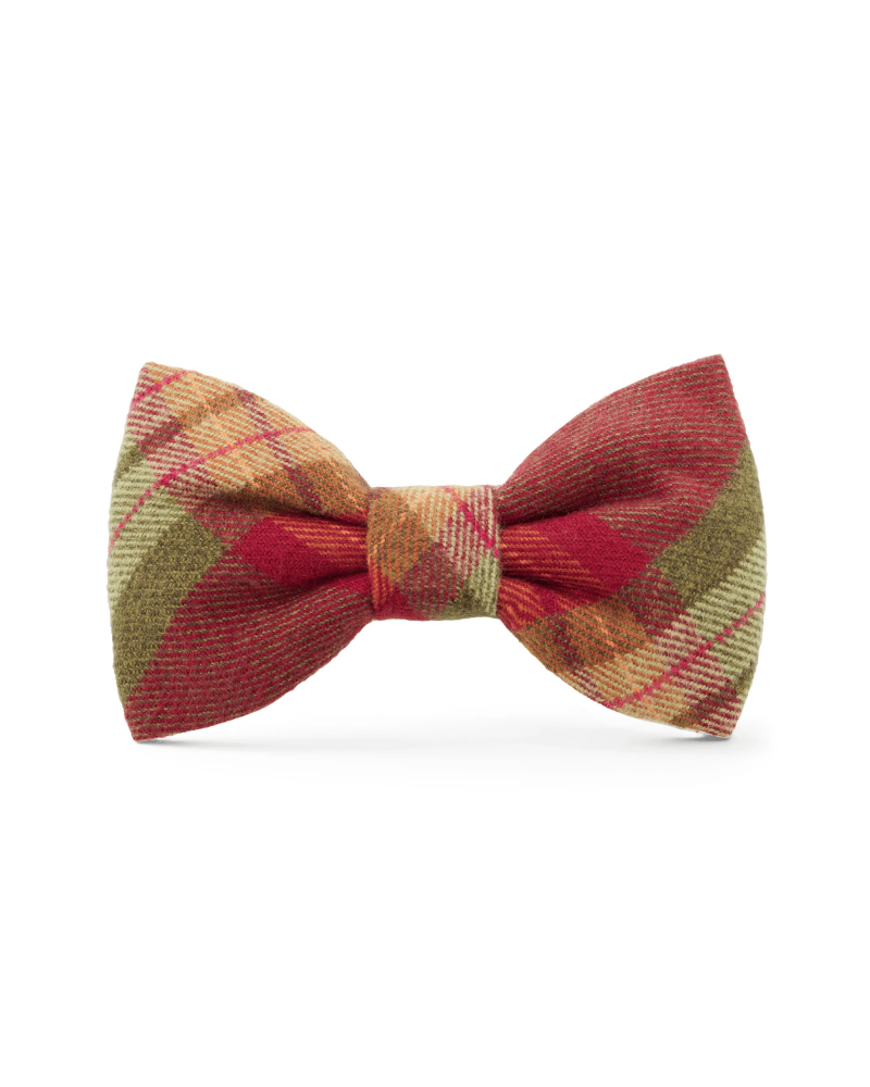 Orchard Plaid Flannel Dog Bow Tie (Made in the USA) Wear THE FOGGY DOG