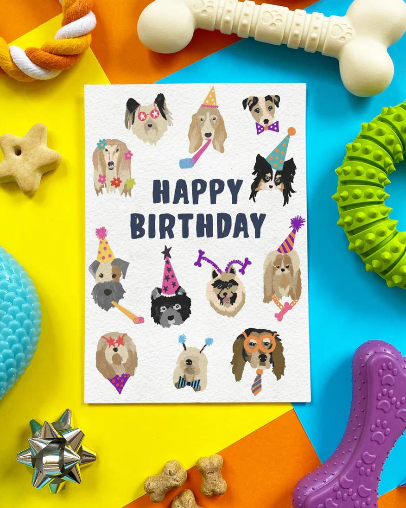 Edible Birthday Card for Dogs (Bacon Flavor) Eat SCOFF PAPER Birthday Hats  
