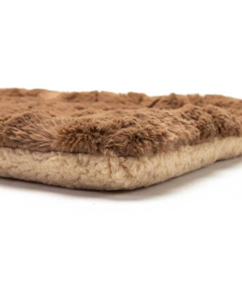 Pet Napping Mat (Made in the USA) HOME MUTTS & MITTENS Mocha Brown - Faux Fur Small (12"x19") 