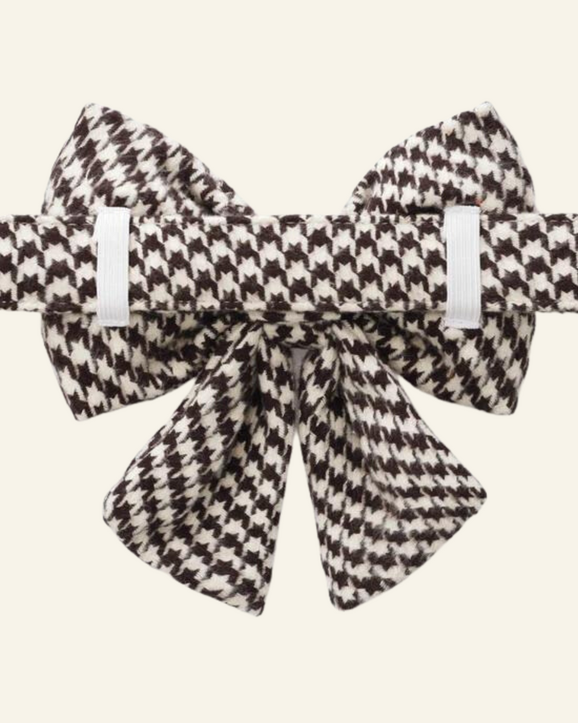 Houndstooth Flannel Lady Dog Bow Wear THE FOGGY DOG   