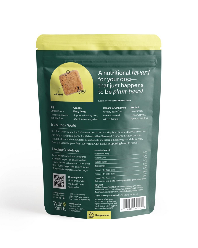 Banana & Cinnamon Superfood Dog Treats Eat WILD EARTH   