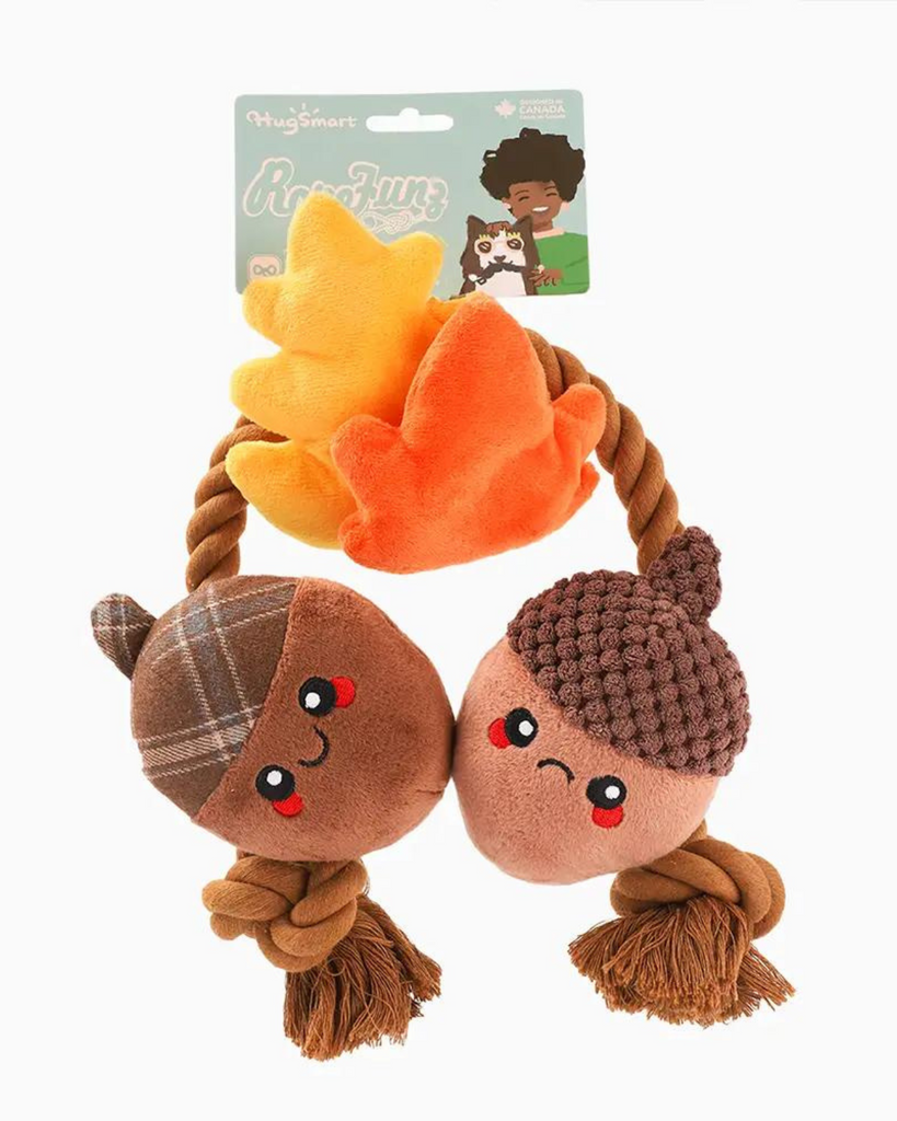 Autumn Acorn Squeaky Dog Toy Play HUGSMART   