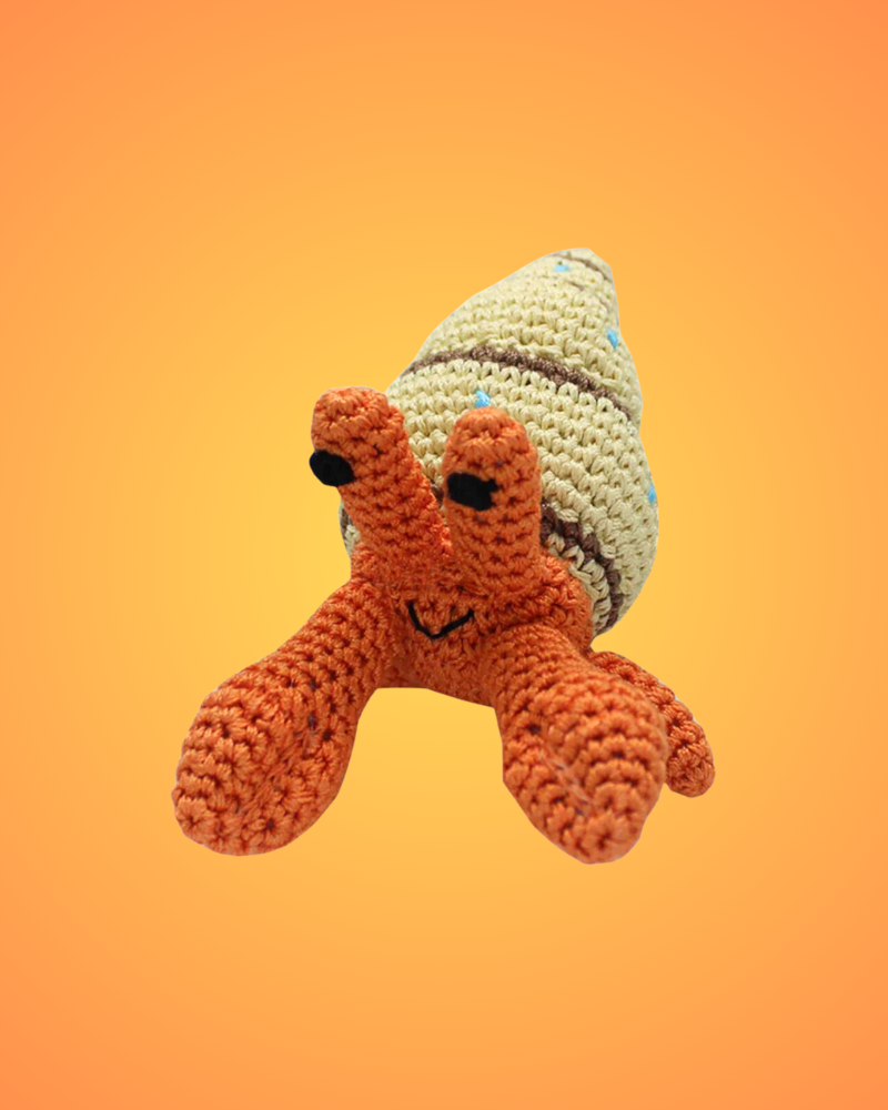 Shelly the Hermit Crab Organic Knit Dog Toy Play KNIT KNACKS   