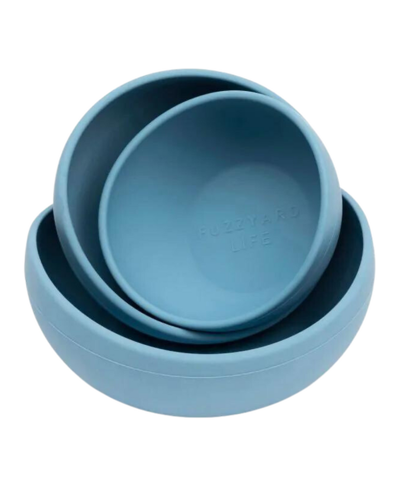 Silicone Dog Bowl in French Blue (FINAL SALE) HOME FUZZYARD French Blue Small 